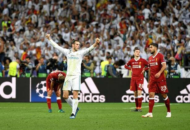 Real Madrid s Gareth Bale celebrates the victory of his team during the UEFA Champions League final between Real Madrid and Liverpool FC at the NSC Olimpiyskiy stadium in Kiev, Ukraine, 26 May 2018. UCL Final 2018 - Real Madrid vs Liverpool FC !ACHTUNG: NUR REDAKTIONELLE NUTZUNG!  Copyright: xMykolaxTysx RML01 20180526-636629738934643520