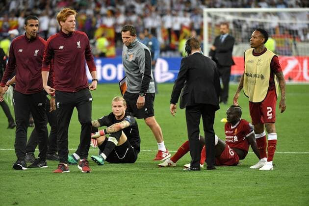 Liverpool s players react after their team lost in the UEFA Champions League final game between Real Madrid and Liverpool FC at the NSC Olimpiyskiy stadium in Kiev, Ukraine, 26 May 2018. UCL Final 2018 - Real Madrid vs Liverpool FC !ACHTUNG: NUR REDAKTIONELLE NUTZUNG!  Copyright: xMykolaxTysx RML01 20180526-636629741649833507