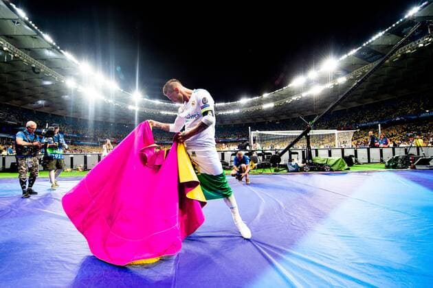 180526 Sergio Ramos or Real Madrid celebrates after the UEFA Champions League final between Real Madrid and Liverpool on May 26, 2018 in Kyiv Photo Vegard Wivestad Grott BILDBYRAN Code VG 170178  Copyright: VEGARDxWIVESTADxGRoTT BB180526ZN028