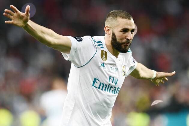 Mg Kiev (Ucraina) 26 05 2018 - finale Champions League Real Madrid-Liverpool foto Matteo Gribaudi Image nella foto: esultanza fine gara Karim Benzema 