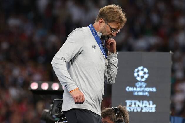Real Madrid v Liverpool UEFA Champions League Final Liverpool Manager Jurgen Klopp with his losers medal at the end of the UEFA Champions League Final at the Olympic Stadium, Kiev Content Not Available For UK Newspapers Copyright: xPaulxChestertonx FIL-11844-0084