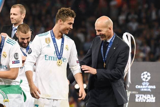Mg Kiev (Ucraina) 26 05 2018 - finale Champions League Real Madrid-Liverpool foto Matteo Gribaudi Image nella foto: Cristiano Ronaldo-Zinedine Zidane 