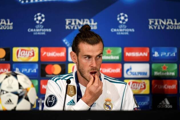Real Madrid s player Gareth Bale delivers statements to the press after his team won the UEFA Champions League final game between Real Madrid and Liverpool FC at the NSC Olimpiyskiy stadium in Kiev, Ukraine, 26 May 2018. UCL Final 2018 - Real Madrid vs Liverpool FC !ACHTUNG: NUR REDAKTIONELLE NUTZUNG!  Copyright: xMykolaxTysx RML01 20180527-636629782834742030