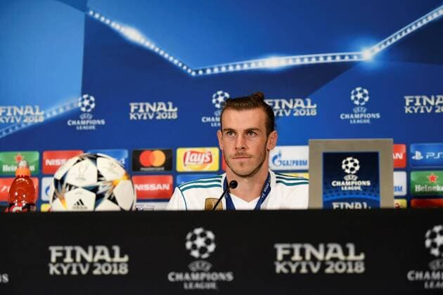 Real Madrid s player Gareth Bale delivers statements to the press after his team won the UEFA Champions League final game between Real Madrid and Liverpool FC at the NSC Olimpiyskiy stadium in Kiev, Ukraine, 26 May 2018. UCL Final 2018 - Real Madrid vs Liverpool FC !ACHTUNG: NUR REDAKTIONELLE NUTZUNG!  Copyright: xMykolaxTysx RML01 20180527-636629782843335871
