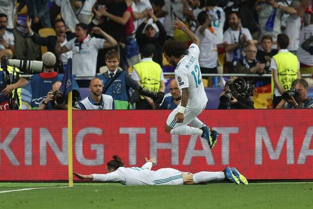 Real Madrid v Liverpool UEFA Champions League Final Gareth Bale of Real Madrid celebrates scoring his sides 2nd goal during the UEFA Champions League Final at the Olympic Stadium, Kiev Content Not Available For UK Newspapers Copyright: xPaulxChestertonx FIL-11844-0120