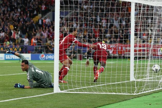 Real Madrid v Liverpool UEFA Champions League Final Sadio Mane of Liverpool celebrates scoring his sides 1st goal during the UEFA Champions League Final at the Olympic Stadium, Kiev Content Not Available For UK Newspapers Copyright: xPaulxChestertonx FIL-11844-0183