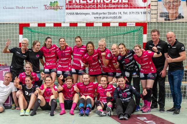The team of Metzingen Handball BL Women TusSies Metzingen Buxtehuder SV 26 05 18 Metzingen Copyright: xEibner-Pressefoto SCHMIDTx EP_MST