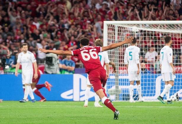 26 05 2018 Olympic Stadium Kiev UKR UEFA CL Real Madrid vs Liverpool FC Final in the picture Trent Alexander Arnold of Liverpool celebrates during the UEFA Champions League final match between Real Madrid and Liverpool FC at the Kiev Olympic Stadium on 2018 05 26 Kiev  EX_SPIDA