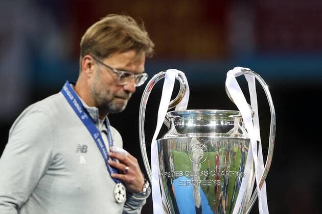 SOCCER - UEFA CL final, Liverpool vs Real KIEV,UKRAINE,26.MAY.18 - SOCCER - UEFA Champions League, final, Liverpool FC vs Real Madrid CF. Image shows head coach Juergen Klopp (Liverpool) and the trophy. GEPAxpictures xMaticxKlansek