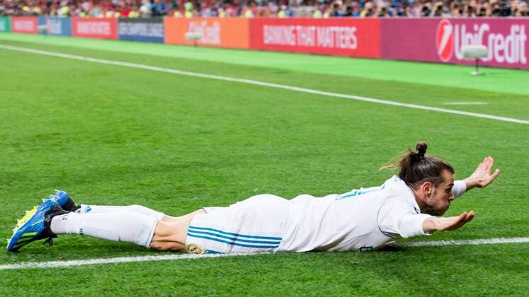 SOCCER - UEFA CL final, Liverpool vs Real KIEV,UKRAINE,26.MAY.18 - SOCCER - UEFA Champions League, final, Liverpool FC vs Real Madrid CF. Image shows the rejoicing of Gareth Bale (Madrid). GEPAxpictures xMaticxKlansek