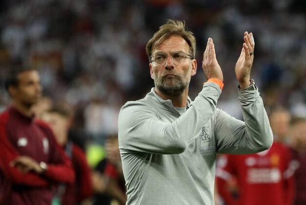 May 26, 2018 - Kiev, Ukraine - Liverpool coach Juergen Klopp coach thanks the fans after the final match of the Champions League between Real Madrid and Liverpool at the Olympic Stadium in Kiev. Ukraine, Saturday, May 26, 2018 Real Madrid v Liverpool - UEFA Champions League Final  - ZUMAn230 20180526_zaa_n230_1343 Copyright: xDanilxShamkinx