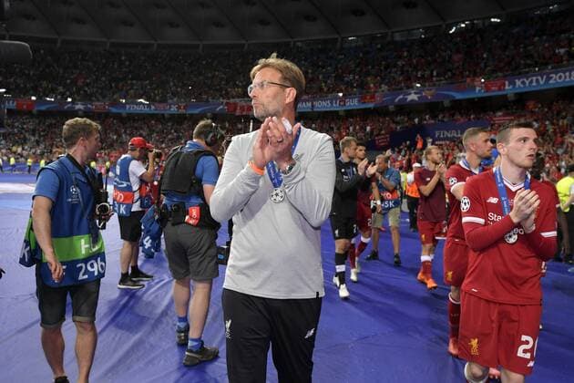 26 05 2018 Football UEFA Champions League Final 2018 Real Madrid FC Liverpool at the Olympic Stadium Kiev Ukraine Coach Jürgen Klopp FC Liverpool are grateful to Liverpool fans for their disappointment after the match