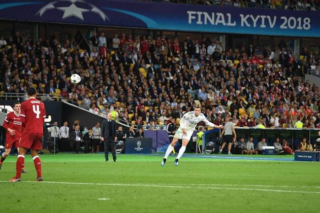 Gareth BALE Real Madrid re scores the Goal for the 3 1 Action Shot Goal Football Champions League Final 2018 Real Madrid Liverpool 3 1 Season2017 18 at 26 05 2018 NSK Olimpiyskyi Stadium