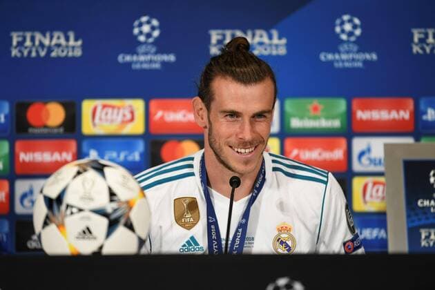 Real Madrid s player Gareth Bale delivers statements to the press after his team won the UEFA Champions League final game between Real Madrid and Liverpool FC at the NSC Olimpiyskiy stadium in Kiev, Ukraine, 26 May 2018. Real Madrid celebrations !ACHTUNG: NUR REDAKTIONELLE NUTZUNG!  Copyright: xMykolaxTysx GRAF6875 20180527-636630217786226577