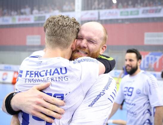 27 05 2018 xfgx Handball HBL TV Huttenberg VfL Gummersbach emspor v l Joy at No. 17 Marvin Summer VFL Gummersbach No. 45 Alexander Becker VFL Gummersbach