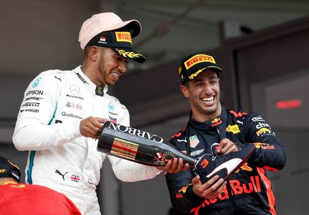 Motorsports: FIA Formula One World Championship WM Weltmeisterschaft 2018, Grand Prix of Monaco, 44 Lewis Hamilton (GBR, Mercedes AMG Petronas Motorsport), 3 Daniel Ricciardo (AUS, Aston Martin Red Bull Racing), Monte Carlo Monaco