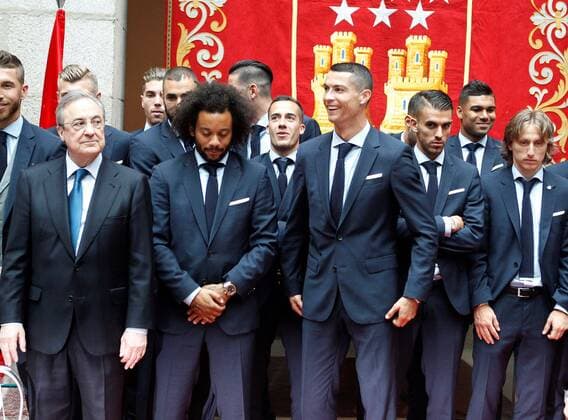 Real Madrid s players attend a reception at the Madrid regional government s headquarter in Madrid, Spain, 27 May 2018. Real Madrid defeated 3-1 Liverpool in the UEFA Champions League final at the NSC Olimpiyskiy stadium in Kiev on 26 May 2018. Real Madrid celebration in Madrid !ACHTUNG: NUR REDAKTIONELLE NUTZUNG!  Copyright: xVictorxLerenax GRAF7188 20180527-636630533037909410