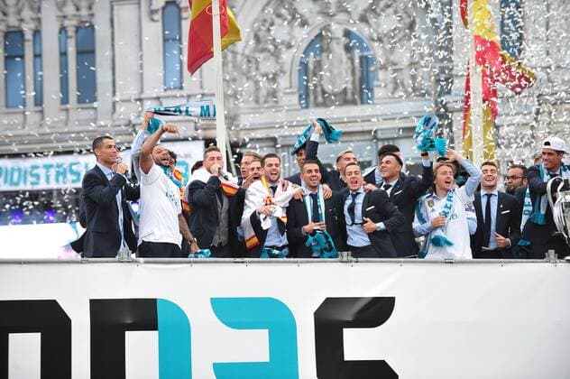 Fußball, CL-Sieger Real Madrid wird in Madrid gefeiert CELEBRACION DE LA DECIMOTERCERA CHAMPIONS DEL REAL MADRID EN CIBELES 27 05 2018  xEuropaxPressx xCELEBRACIONxDExLAxDECIMOTERCERAxCHAMPIONSxDELxREALxMADRIDxENxCIBx