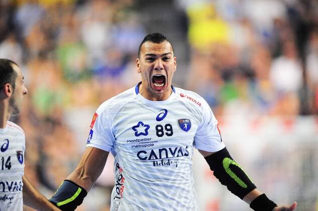 Handball, Montpellier HB gewinnt Champions League 2018.05.27 Kolonia Pilka reczna Velux EHF FINAL4 Champions League Liga Mistrzow final HBC Nantes - Montpellier HB N Z Mamdouh Ashem Shebin radosc Foto Pawel Andrachiewicz PressFocus 2018.05.27 Cologne Handball Velux EHF FINAL4 Champions League final HBC Nantes - Montpellier HB Mamdouh Ashem Shebin radosc Photo Pawel Andrachiewicz PressFocus NEWSPIX.PL --- Newspix.pl FRANCE OUT!  20180527_PF_PA138