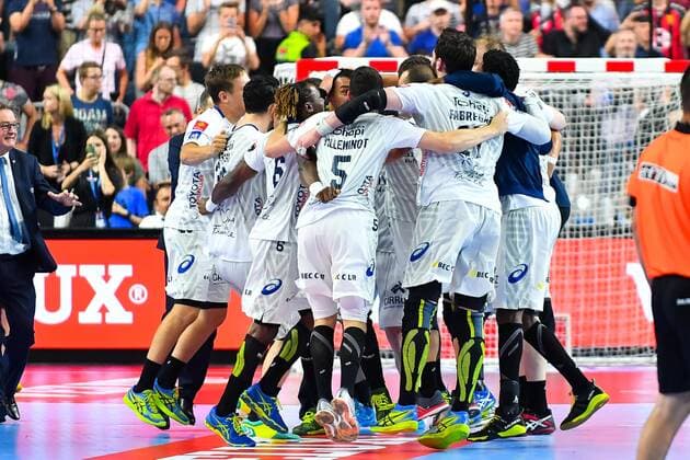 Handball, Montpellier HB gewinnt Champions League 2018.05.27 Kolonia Pilka reczna Velux EHF FINAL4 Champions League Liga Mistrzow final Montpellier wygrywa HBC Nantes - Montpellier HB N Z radosc wygrana Montpellier Foto Pawel Andrachiewicz PressFocus 2018.05.27 Cologne Handball Velux EHF FINAL4 Champions League final HBC Nantes - Montpellier HB radosc wygrana Montpellier Photo Pawel Andrachiewicz PressFocus NEWSPIX.PL --- Newspix.pl FRANCE OUT!  20180527_PF_PA160