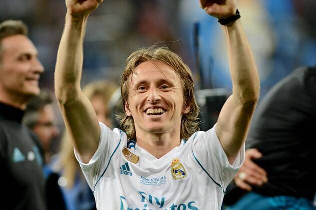 Ukraine: Real Madrid vs Liverpool - UEFA Champions KYIV, UKRAINE - MAY 26, 2018: Real Madrid’s Luka Modric during the Champions League Final soccer match between Real Madrid and Liverpool at the NSC Olympic Stadium Kiev Kiev Ukraine NSC Olympic Stadium  AlexandrxGusevx xPacificxPress