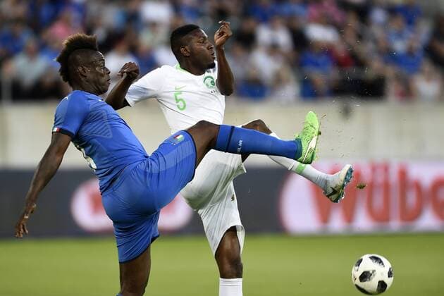 San Gallo (Svizzera) 28 05 2018 - amichevole Arabia Saudita-Italia foto Daniele Buffa Image nella foto: Osama Hawsawi-Mario Balotelli 