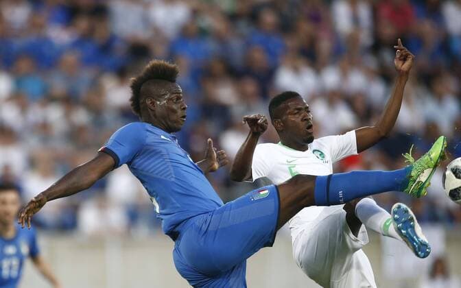 Photo Spada - LaPresse May 28 , 2018 St. Gallus ( Switzerland ) Friendly match Italy vs Saudi Arabia " Kybunpark " Stadium In the pic: Mario Balotelli  Copyright: xSpada LaPressex