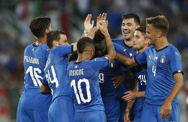 Photo Spada - LaPresse May 28 , 2018 St. Gallus ( Switzerland ) Friendly match Italy vs Saudi Arabia " Kybunpark " Stadium In the pic: celebrates after scoring balotelli 1-0  Copyright: xSpada LaPressex