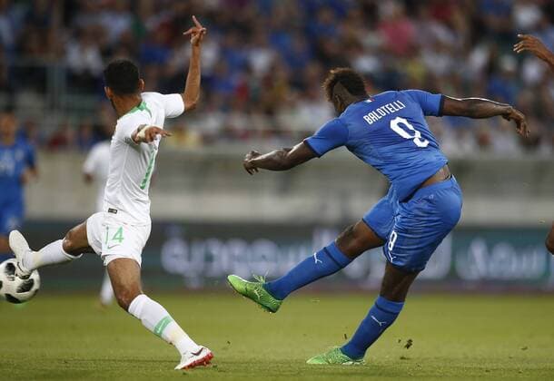 Photo Spada - LaPresse May 28 , 2018 St. Gallus ( Switzerland ) Friendly match Italy vs Saudi Arabia " Kybunpark " Stadium In the pic: goal balotelli 1-0  Copyright: xSpada LaPressex