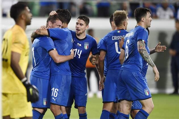 San Gallo (Svizzera) 28 05 2018 - amichevole Arabia Saudita-Italia foto Daniele Buffa Image nella foto: esultanza gol Andrea Belotti 