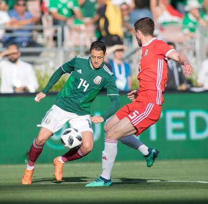 May 28, 2018 - Los Angeles, California, U.S - Javier Chicharito Hernandez 14 of the national team Nationalteam of Mexico during their international match Länderspiel against the national team of Wales on Monday, May 28, 2018 at the Rose Bowl in Pasadena, California. Mexico vs. Wales - ZUMAp124 20180528_zaa_p124_508 Copyright: xJavierxRojasx