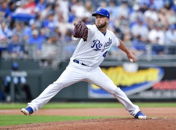 May 29, 2018 - Kansas City, MO, USA - Kansas City Royals starting pitcher Danny Duffy throws in the first inning against the Minnesota Twins on Tuesday, May 29, 2018, at Kauffman Stadium in Kansas City, Mo. Minnesota at Kansas City - ZUMAm67_ 20180529_zaf_m67_037 Copyright: xJohnxSleezerx