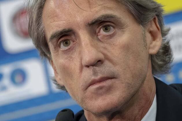 Roberto Mancini (selectioneur de l equipe d Italie) FOOTBALL : Conference de presse - Italie - Match amical - Nice - 31 05 2018 NorbertScanella Panoramic 