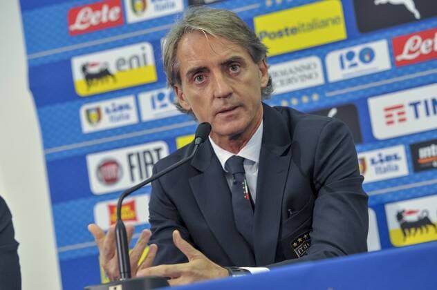 Roberto Mancini (selectioneur de l equipe d Italie) FOOTBALL : Conference de presse - Italie - Match amical - Nice - 31 05 2018 NorbertScanella Panoramic 