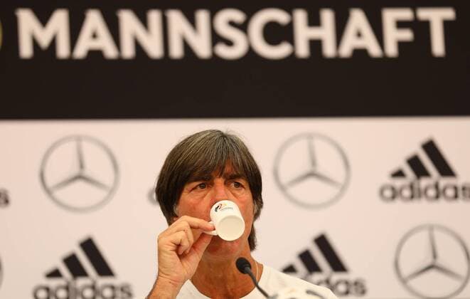 National coach Joachim Loew Germany Germany still undecided on the nomination of the team for the World Cup 01 06 2018 Press conference of the German national team for the World Cup preparation in the sports zone Rungg in Eppan South Tyrol
