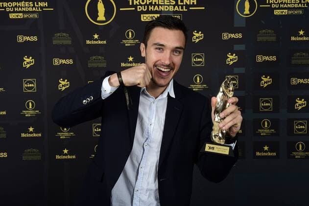 Arthur Anquetil - trophee du meilleur Espoir de Proligue HANDBALL : Ceremonie des trophees des champions LNH 2018 - Paris - 01 06 2018 JBAutissier Panoramic 