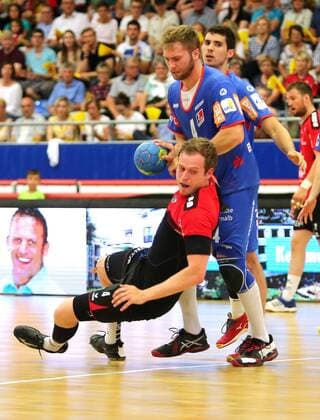 BAU 02 06 2018 Bietigheim Handball SG BBM Bietigheim vs. HBW Balingen Weilstetten Patrick Rentschler BBM Christoph Foth Balingen