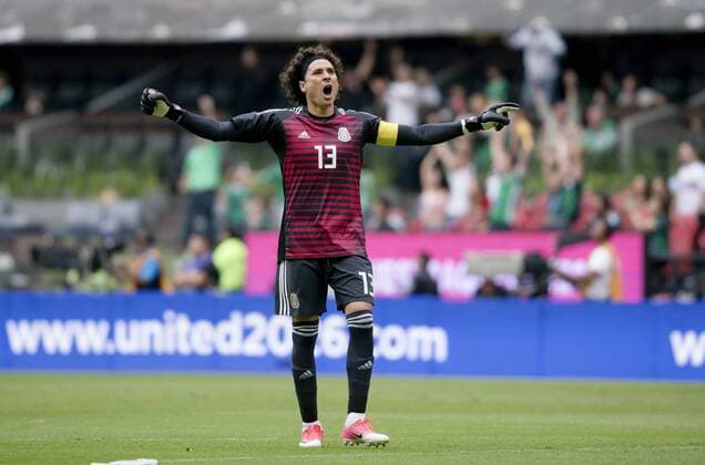 WM 2018, Testspiel, Mexiko - Schottland (180603) -- MEXICO CITY, June 3, 2018 -- Goalkeeper Guillermo Ochoa of Mexico celebrates a goal during the International Friendly Länderspiel match against Scotland before the 2018 FIFA World Cup WM Weltmeisterschaft Fussball in Mexico City, capital of Mexico, June 2, 2018. Luis Licona STRAFFON IMAGES) (cr) (vf) (SP)MEXICO-MEXICO CITY-SOCCER-MEXICO VS SCOTLAND e STRAFFONxIMAGES 