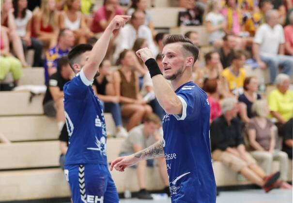 2 Handball Bundesliga HSG Konstanz Dessau Rosslauer HV 06 31 26 Right MAREK VANCO DES and JONAS HOENICKE DES 2 Handball Bundesliga HSG Konstanz Dessau Rosslauer HV 06 Constance Copyright: xEIBNER PeterxPisax EP_EER