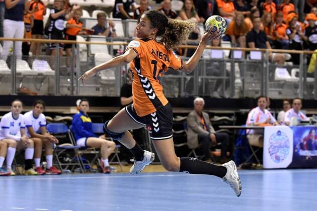 02-06-2018 HANDBAL: EUROPEES KAMPIOENSCHAP KWALIFICATIE: NEDERLAND- KOSOVO: ALMERE Delaila Amega Foto: Sander Chamid xVIxVIxImagesx xSoenarxChamidxsportfotografiexIVx 11116602