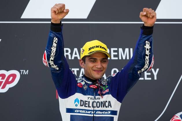 June 3, 2018 - Mugello, FI, Italy - Jorge Martn of Del Conca Gresini celebrate the victory of the Moto 3 Oakley Grand Prix of Italy, at International Circuit of Mugello, on May 31, 2018 in Mugello, Italy MotoGp Of Italy - Moto 3 Podium  - ZUMAn230 20180603_zaa_n230_526 Copyright: xDaniloxDixGiovannix