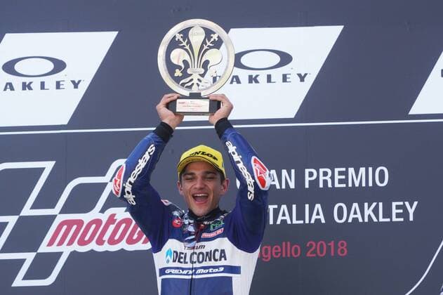 Photo Alessandro La Rocca LaPresse 2018 03 june, GRAN PREMIO D ITALIA Oakley MotoGP GRAN PREMIO D ITALIA Oakley- Autodromo Internazionale del Mugello- 2018-Race 1 in the photo:Podium Jorge Martin 1cl. Race 1  Copyright: xAlessandroxLaxRocca LaPresse & xx