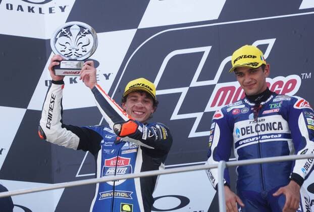 Photo Alessandro La Rocca LaPresse 2018 03 june, GRAN PREMIO D ITALIA Oakley MotoGP GRAN PREMIO D ITALIA Oakley- Autodromo Internazionale del Mugello- 2018-Race 1 in the photo:Podium Marco Bezzecchi - 2 cl. Race1  Copyright: xAlessandroxLaxRocca LaPresse & xx