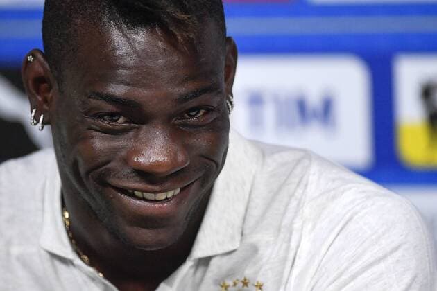 Photo Marco Alpozzi - LaPresse June 03, 2018 Vinovo (Italy) press conference PK Pressekonferenz of the Italian national football team at the Vinovo Traing Center before trying match with Nederland In the pic: Mario Balotelli  Copyright: xMarcoxAlpozzi LaPressex