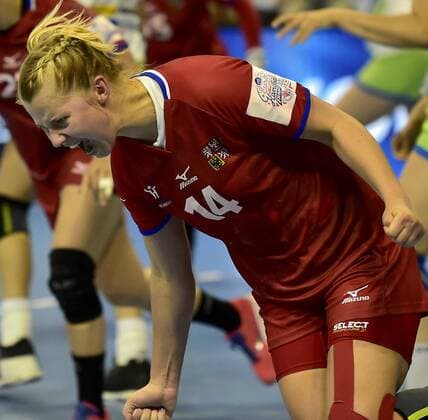 Czech KAMILA KORDOVSKA in action during the final game Czech Republic vs. Slovenia in Group 5 of the women s European handball championship in Most, Czech Republic, June 3, 2018. (CTKxPhoto OndrejxHajek) CTKPhotoP201806030554101  HAJ 15