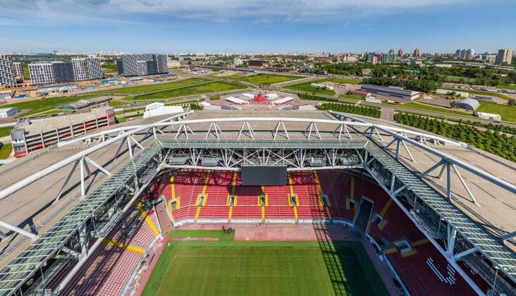 WM 2018 Sportstätte, Spartak-Stadion, Moskau Aerial image of Spartak Stadium (Otkritie Arena), Moscow, Russia. AirPanoxLLC 