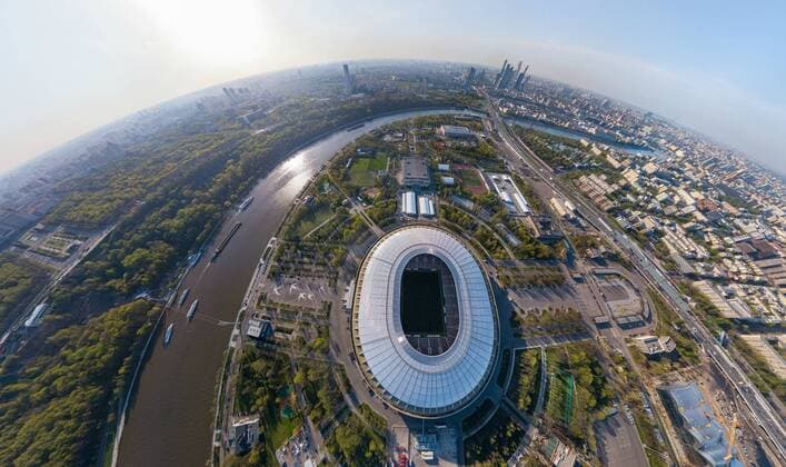 WM 2018 Sportstätte, Olympiastadion Luschniki, Moskau Aerial image of Luzhniki Stadium, Moscow, Russia. AirPanoxLLC 