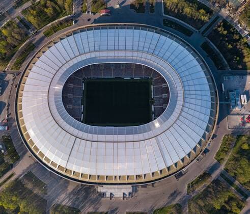 WM 2018 Sportstätte, Olympiastadion Luschniki, Moskau Aerial image of Luzhniki Stadium, Moscow, Russia. AirPanoxLLC 