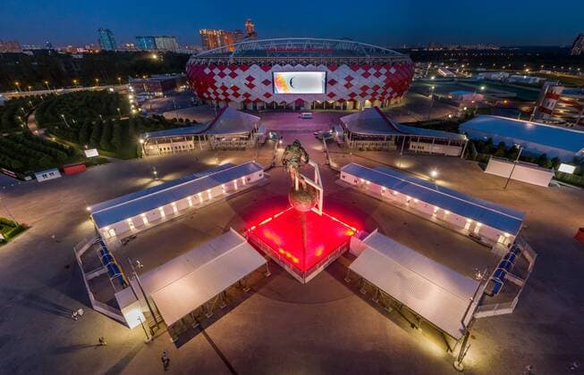 WM 2018 Sportstätte, Spartak-Stadion, Moskau Aerial image of Spartak Stadium (Otkritie Arena), Moscow, Russia. AirPanoxLLC 
