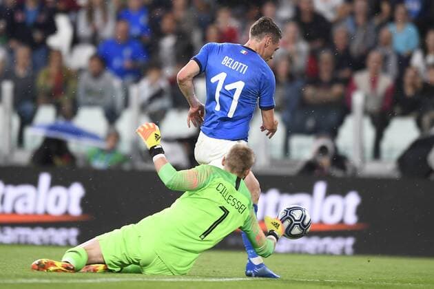 Bilder des Tages - SPORT Photo LaPresse - Fabio Ferrari June 4, 2018 Turin ( Italy ) Italy vs Netherlands - friendly match - Allianz Arena Stadium of Turin. in the pic:Andrea Belotti (Italy)  Copyright: xLaPresse FabioxFerrarix
